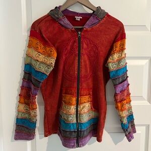 Greater Good Rainbow Hoodie Red Blue Multi Size S / M